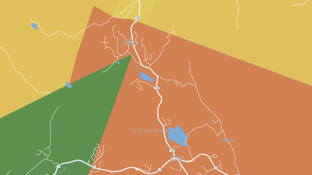 North Sherburne, VT Map of Arson Rates