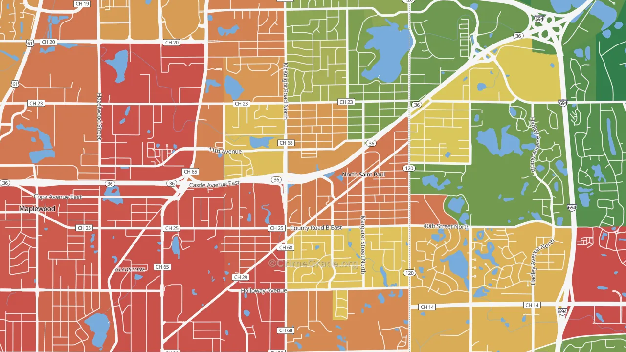 North St. Paul, MN Map of Arson Rates