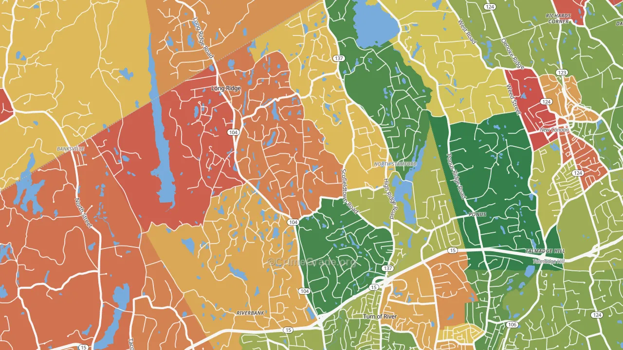North Stamford, Stamford, CT Map of Arson Rates