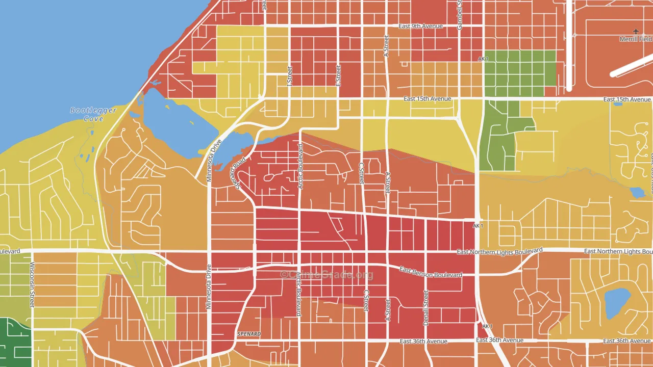 North Star, Anchorage, AK Map of Arson Rates