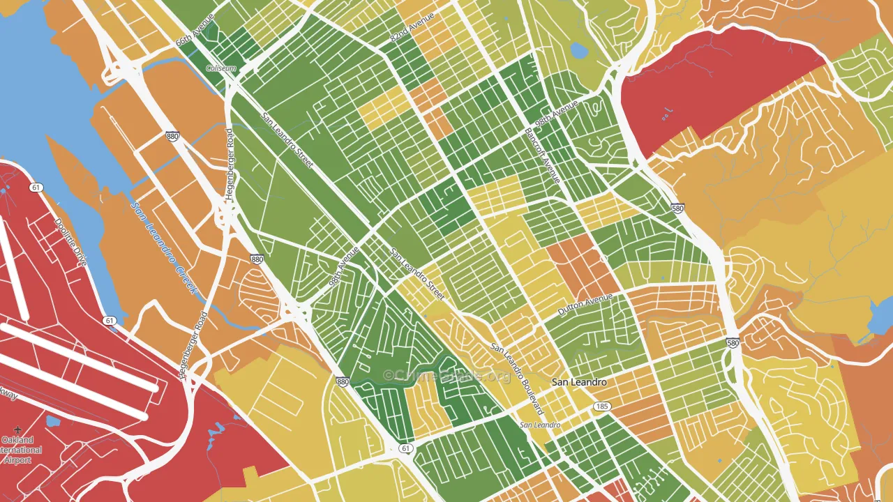 North Stonehurst, Oakland, CA Map of Arson Rates