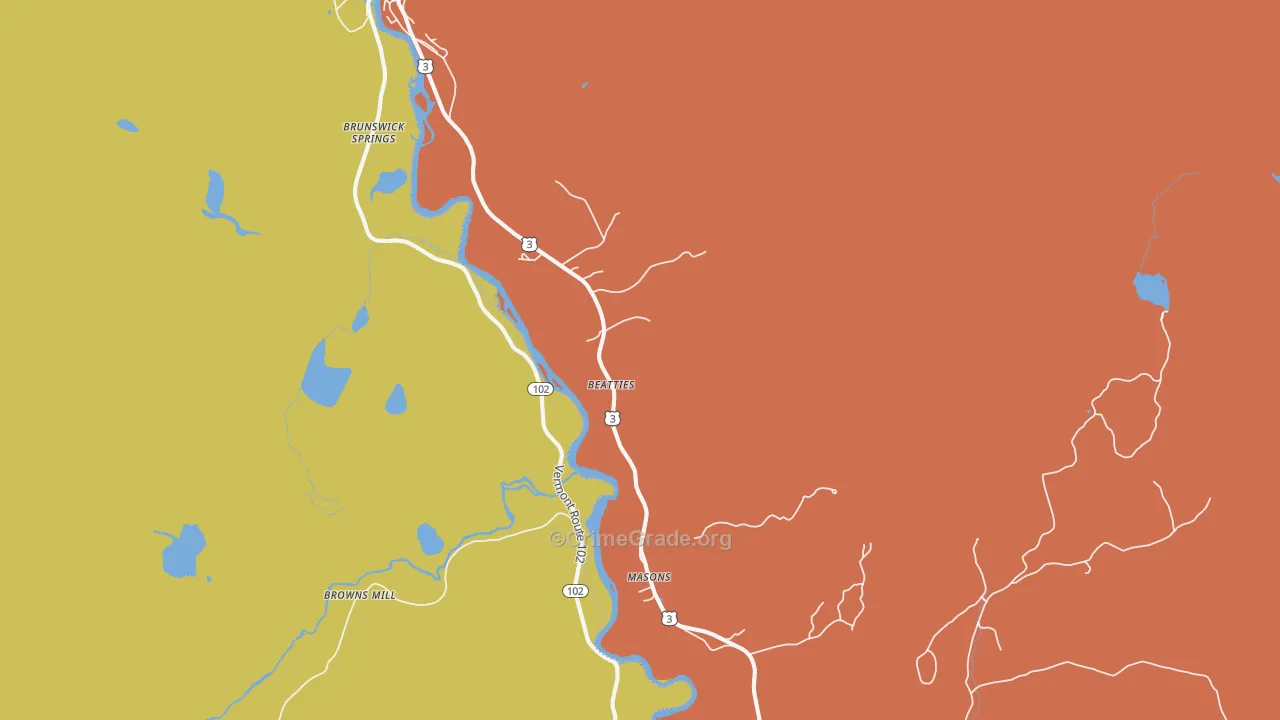 North Stratford, NH Map of Arson Rates