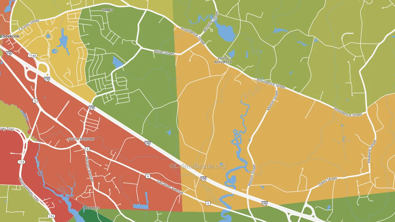 North Swansea, MA Map of Arson Rates