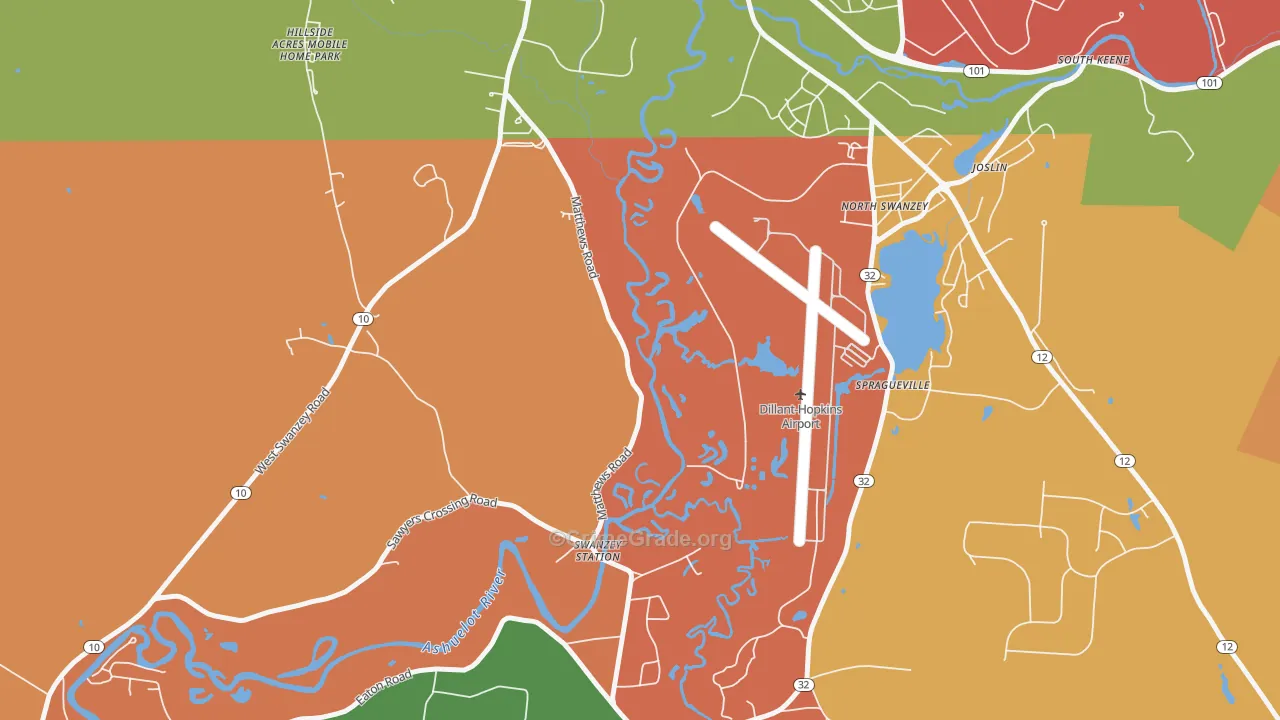 North Swanzey, NH Map of Arson Rates