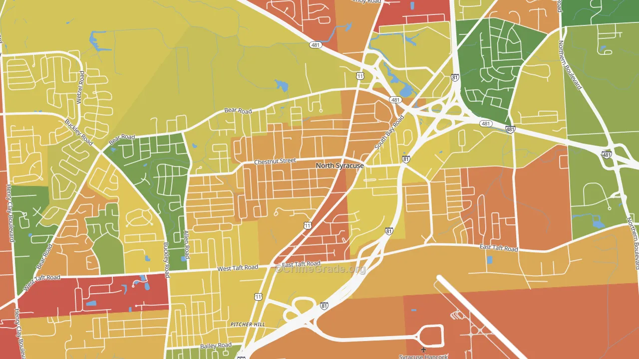 North Syracuse, NY Map of Arson Rates