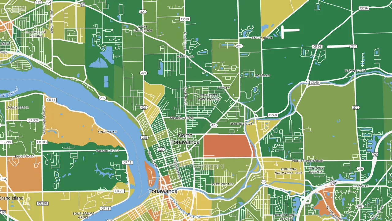 North Tonawanda, NY Map of Arson Rates