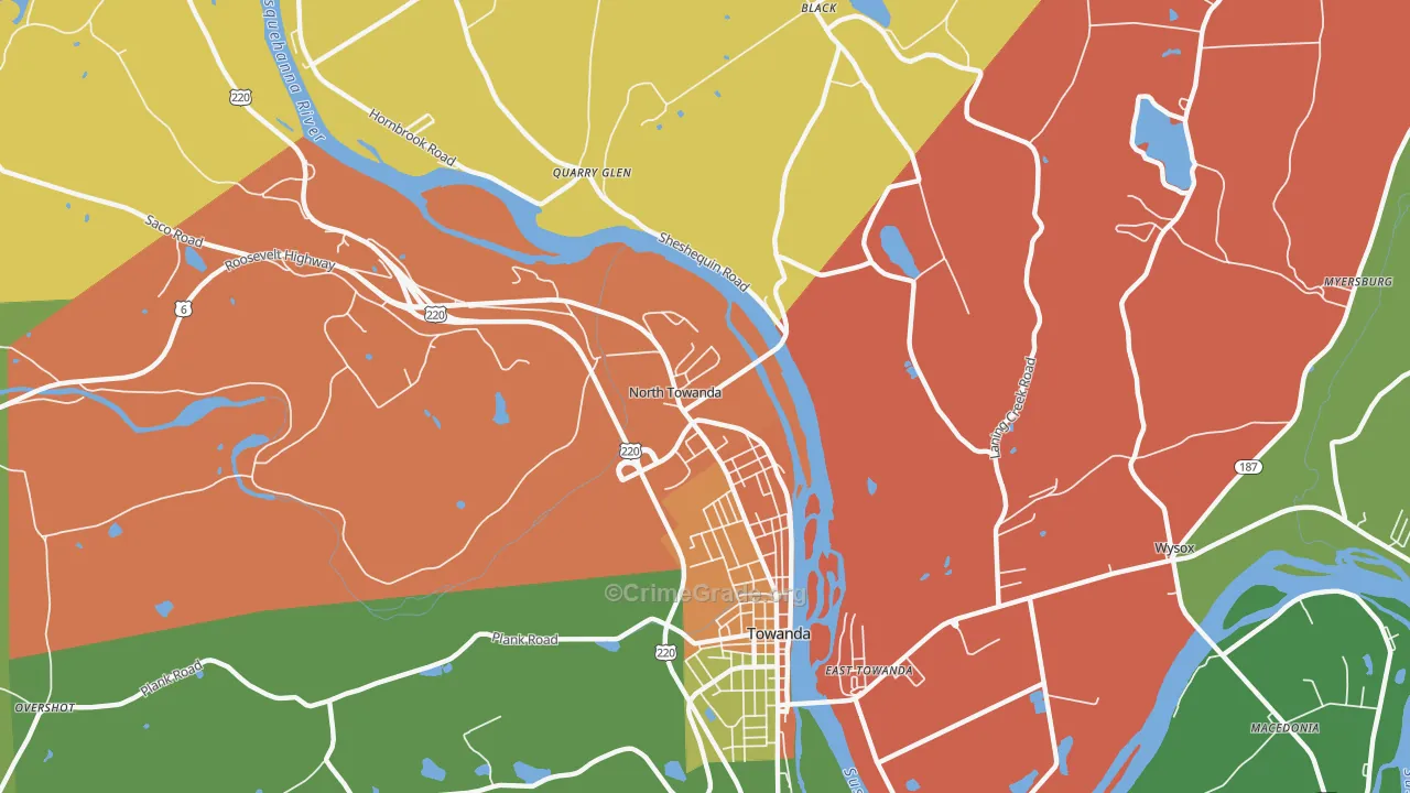 North Towanda, PA Map of Arson Rates