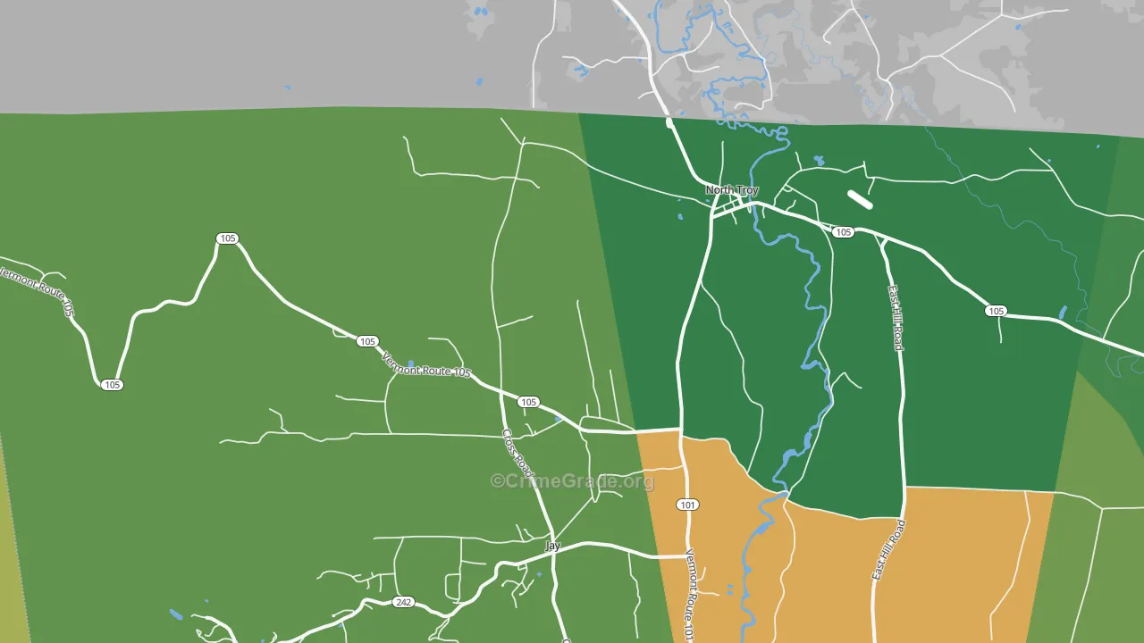 North Troy, VT Map of Arson Rates