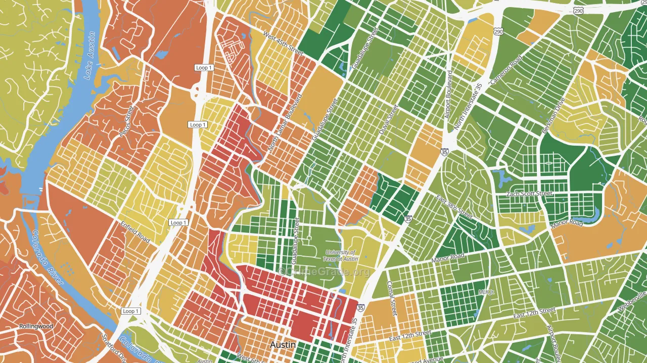 North University, Austin, TX Map of Arson Rates
