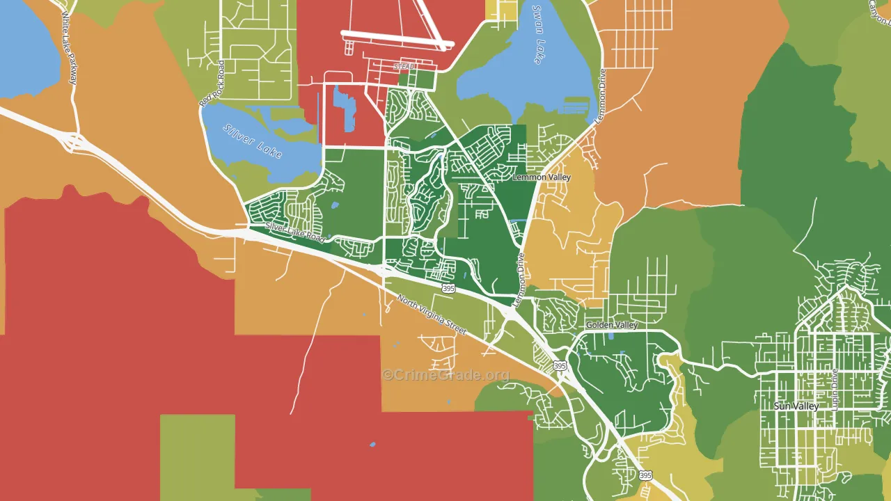 North Valleys, Reno, NV Map of Arson Rates