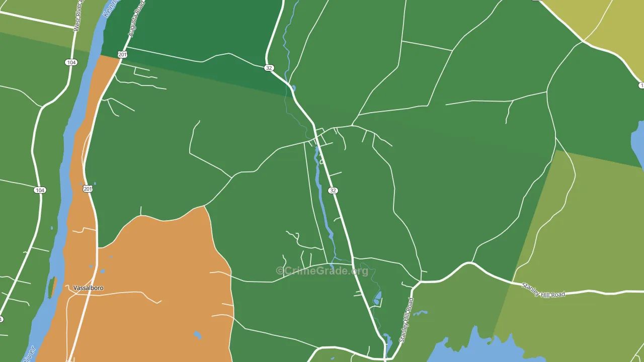 North Vassalboro, ME Map of Arson Rates