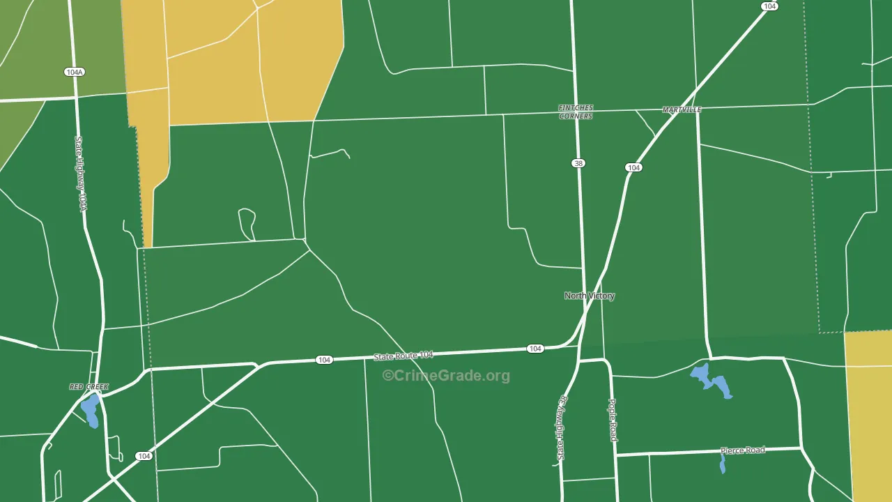 North Victory, NY Map of Arson Rates