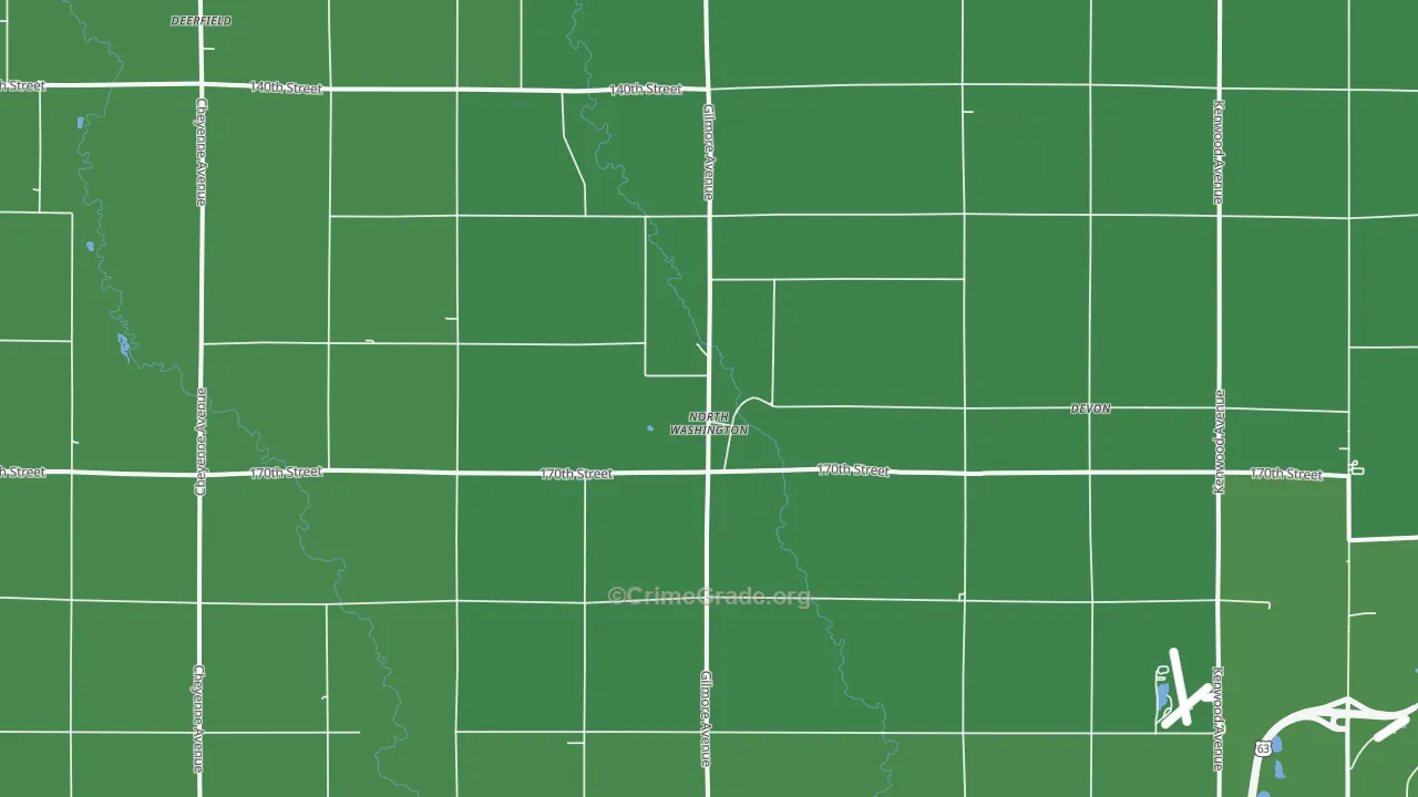 North Washington, IA Map of Arson Rates