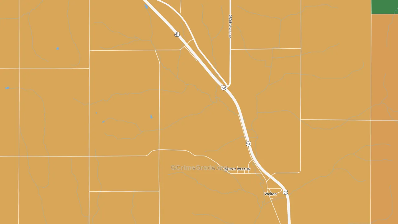 North Welton, IA Map of Arson Rates