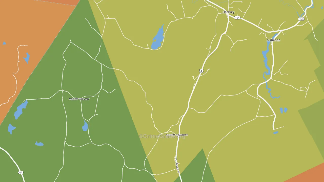 North Wilmot, NH Map of Arson Rates