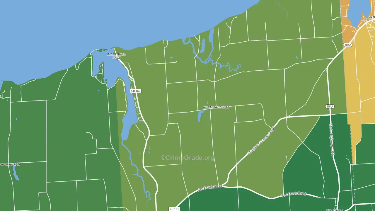 North Wolcott, NY Map of Arson Rates
