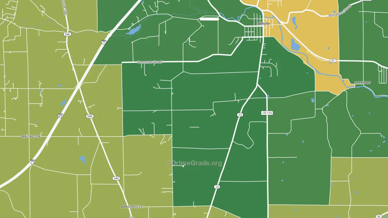North Woodbury, OH Map of Arson Rates