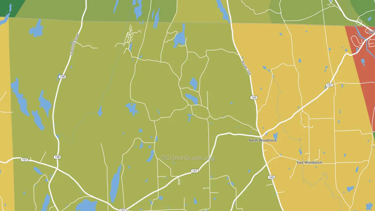 North Woodstock, CT Map of Arson Rates