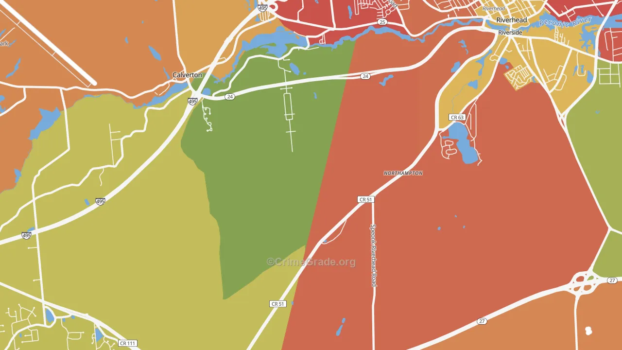 Northampton, NY Map of Arson Rates