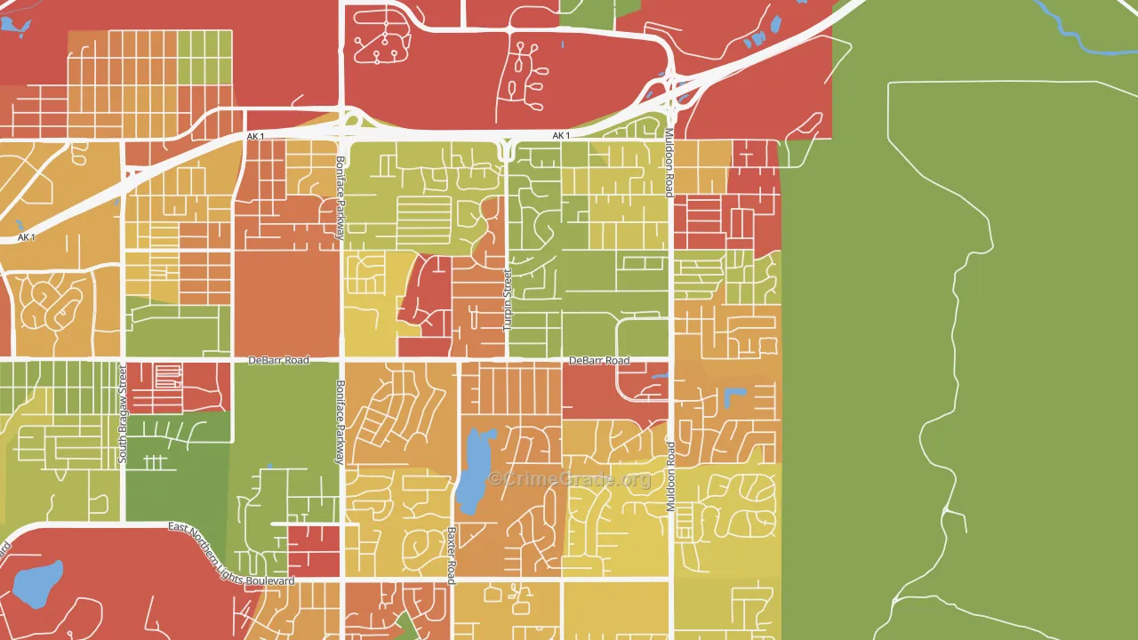 Northeast, Anchorage, AK Map of Arson Rates