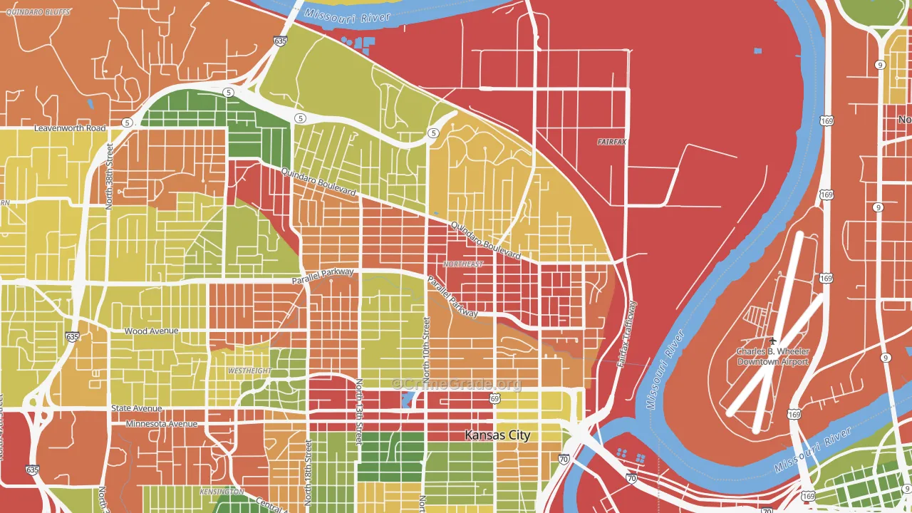 Northeast, Kansas City, KS Map of Arson Rates