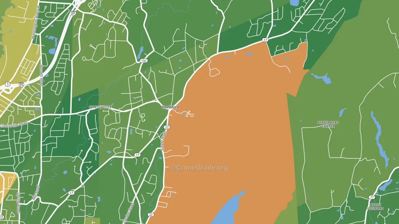 Northford, CT Map of Arson Rates