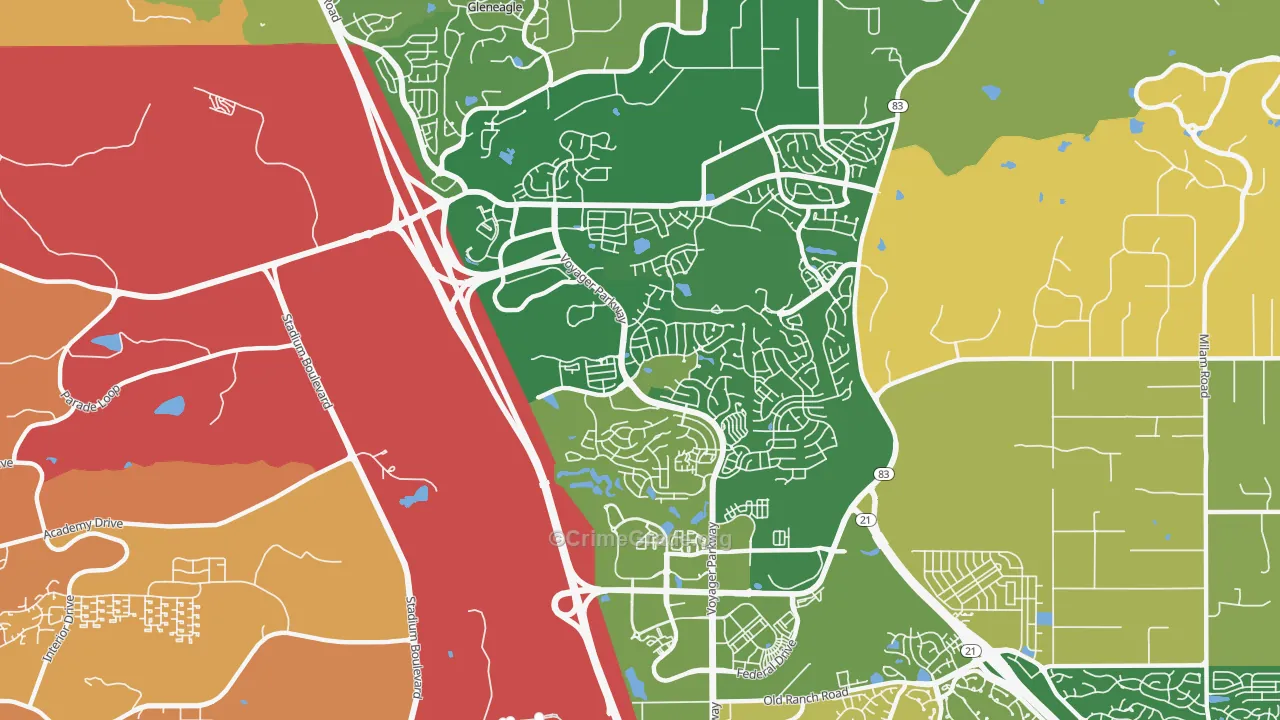 Northgate, Colorado Springs, CO Map of Arson Rates