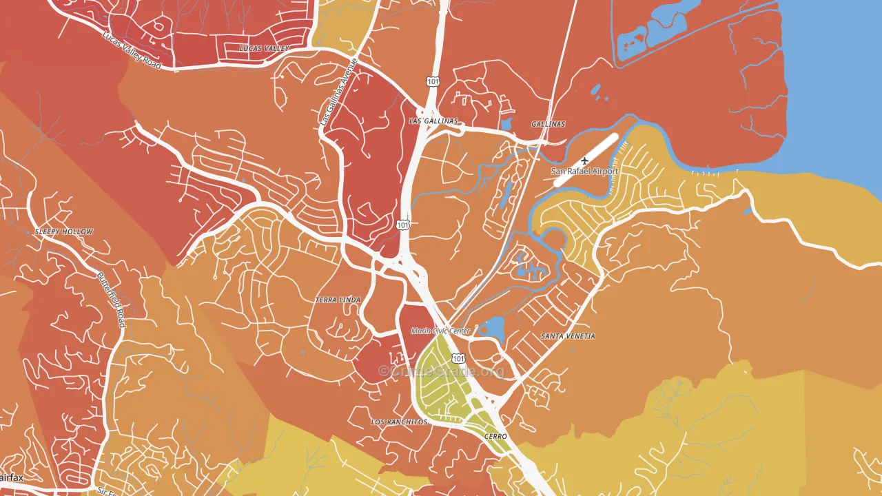 Northgate, San Rafael, CA Map of Arson Rates