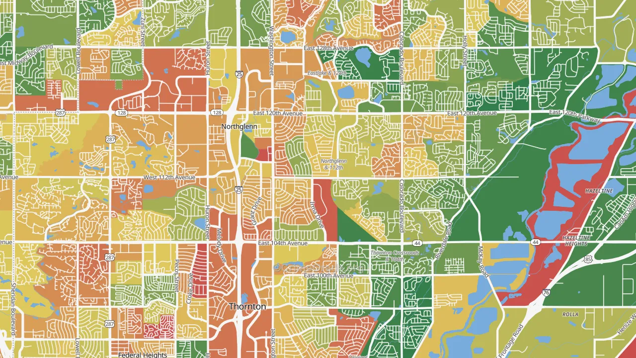 Northglenn, CO Map of Arson Rates