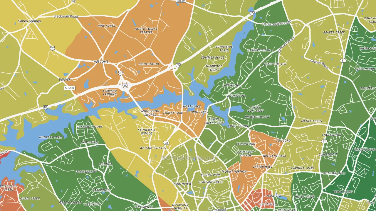 Northlake, SC Map of Arson Rates