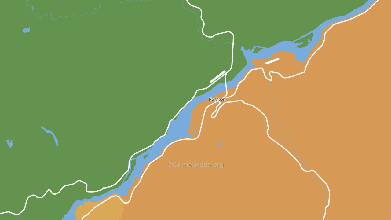 Northport, WA Map of Arson Rates