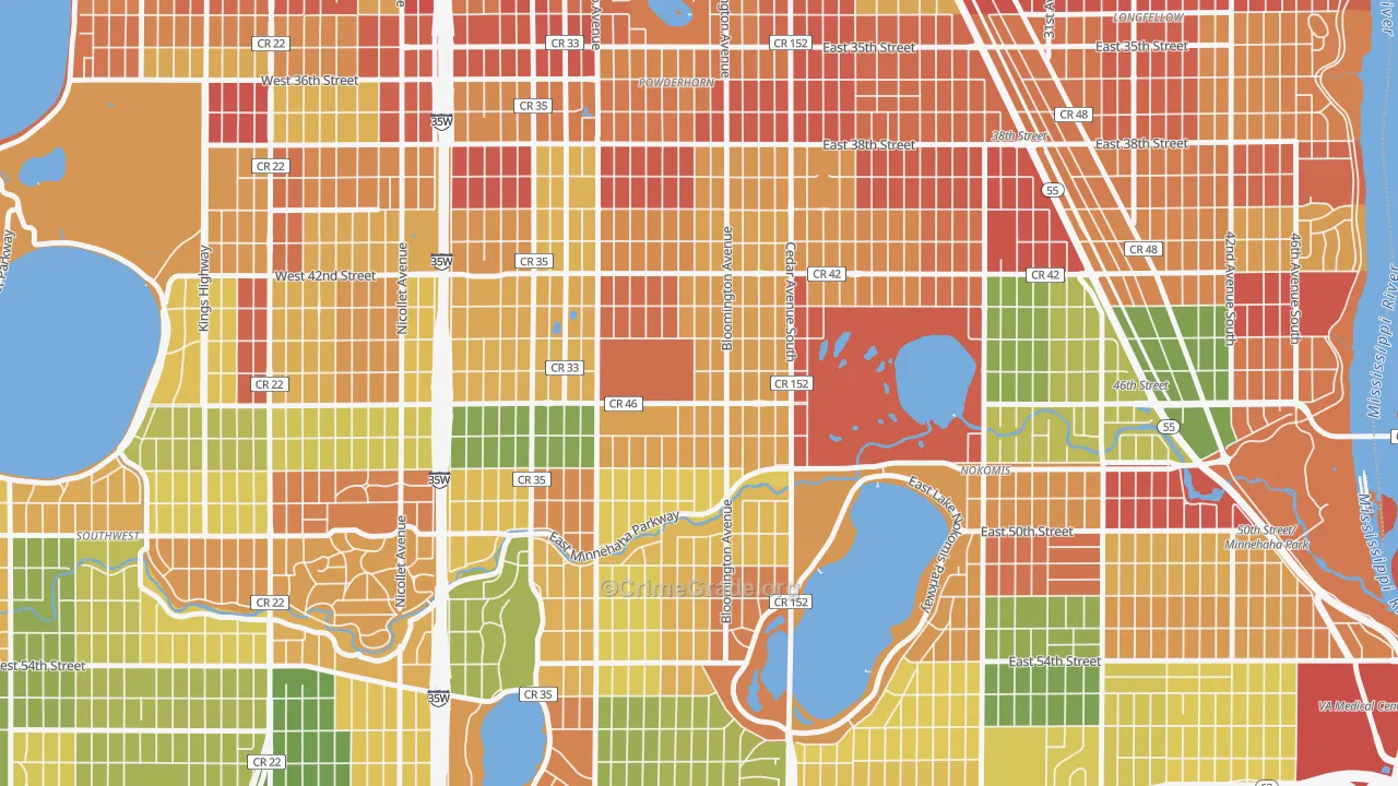 Northrup, Minneapolis, MN Map of Arson Rates