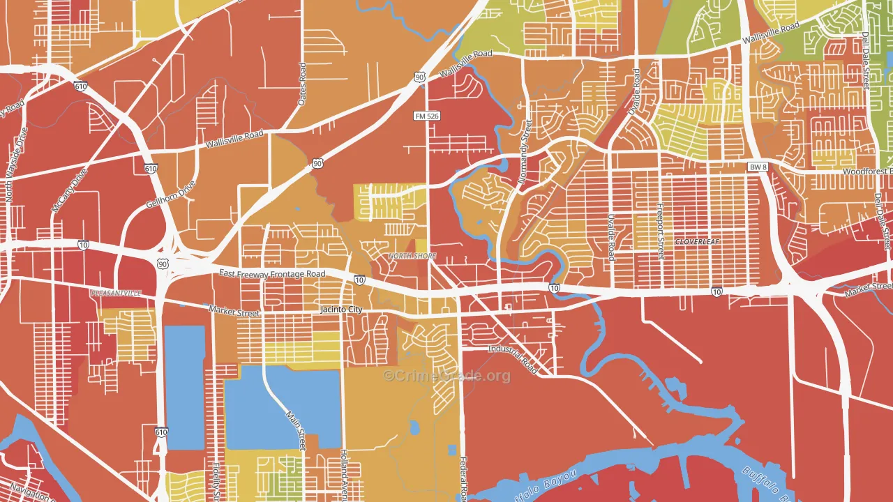 Northshore, Houston, TX Map of Arson Rates