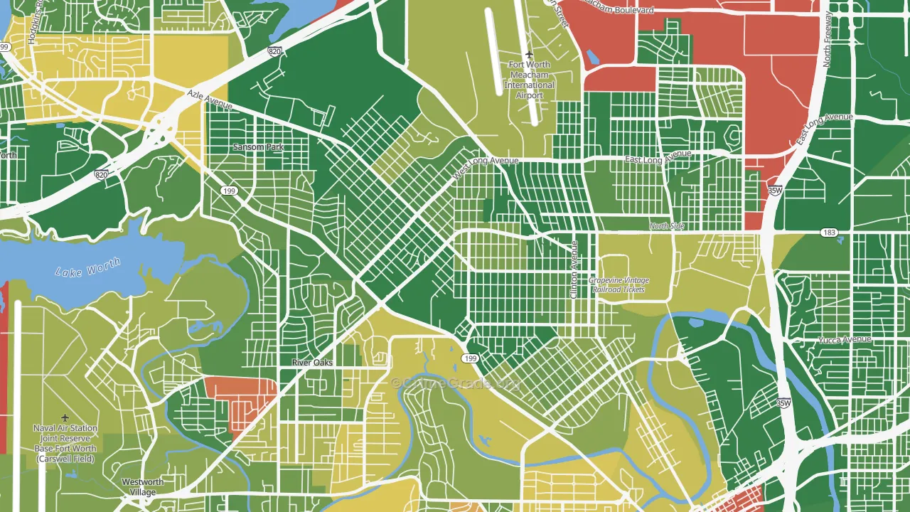 Northside, Fort Worth, TX Map of Arson Rates