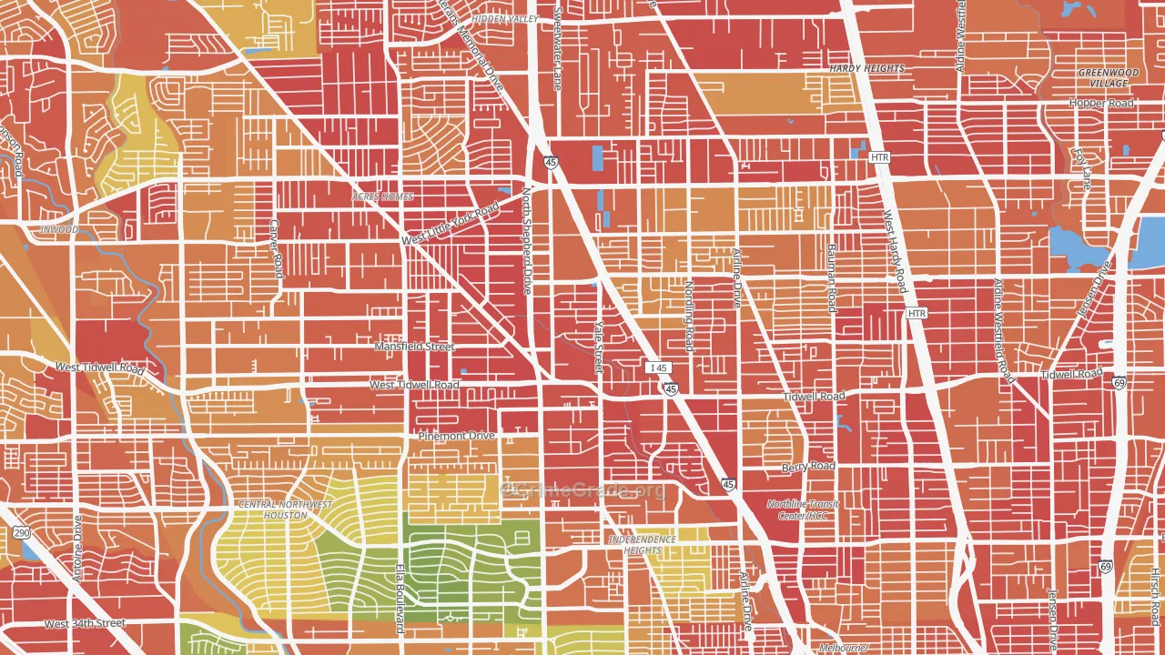 Northside Northline, Houston, TX Map of Arson Rates