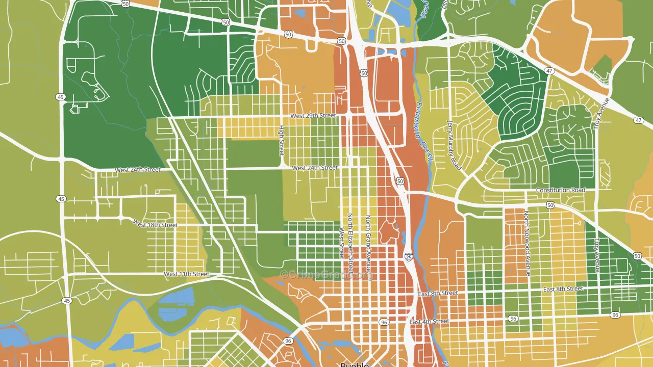Northside, Pueblo, CO Map of Arson Rates