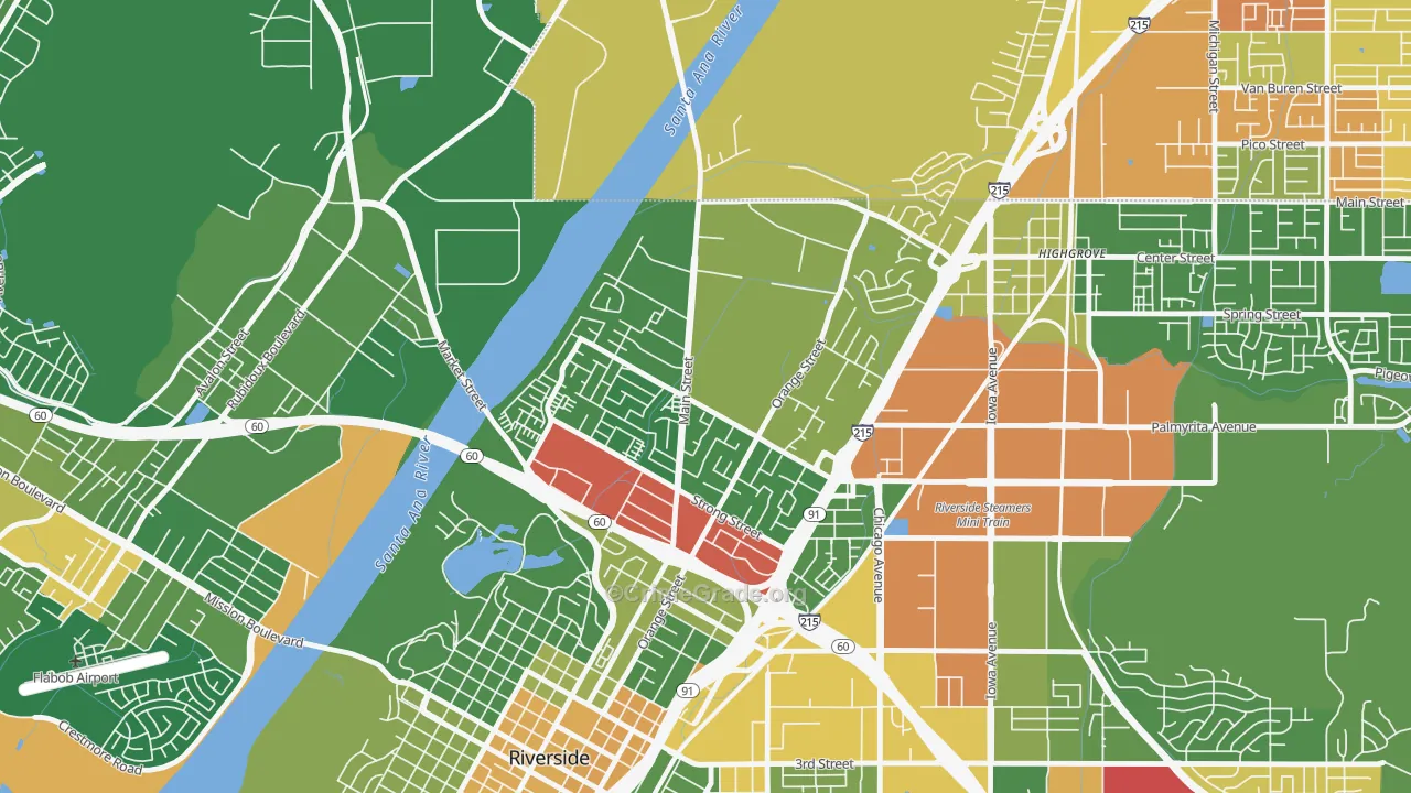 Northside, Riverside, CA Map of Arson Rates