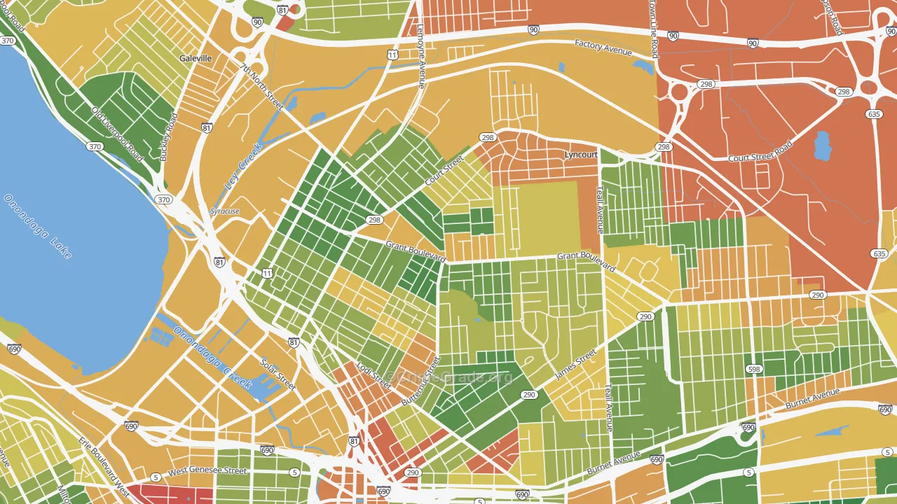 Northside, Syracuse, NY Map of Arson Rates