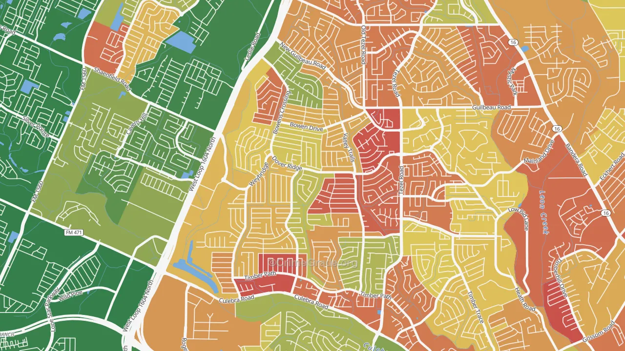 Northwest Crossing, San Antonio, TX Map of Arson Rates