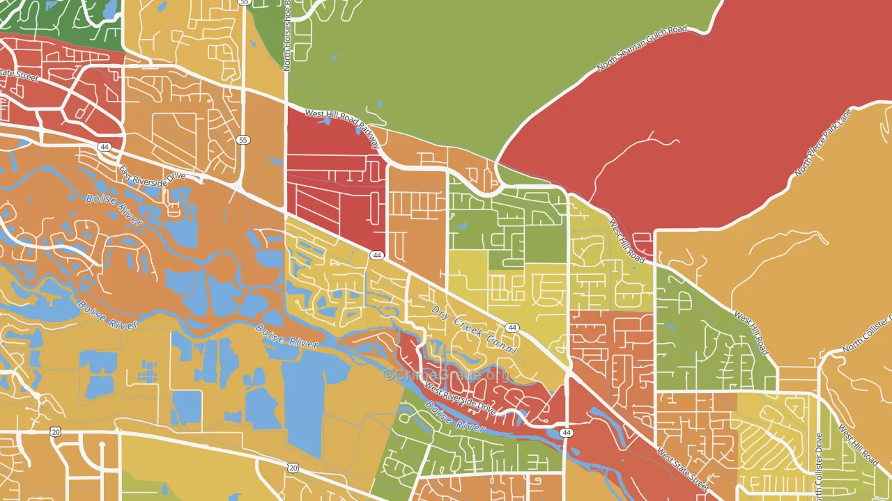 Northwest, Garden City, ID Map of Arson Rates