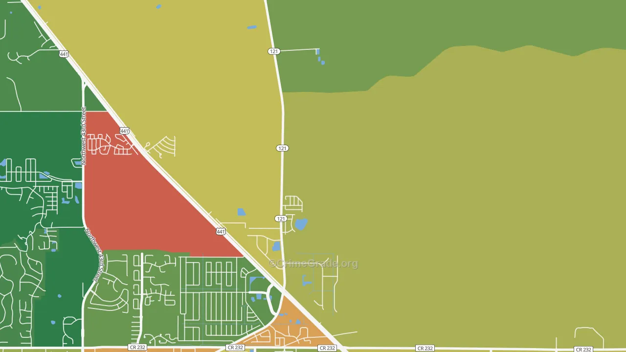 Northwood, FL Map of Arson Rates