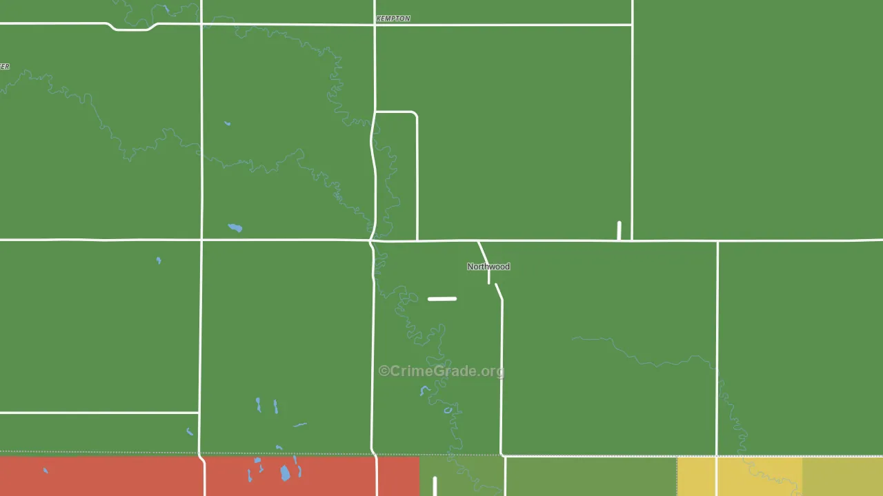 Northwood, ND Map of Arson Rates