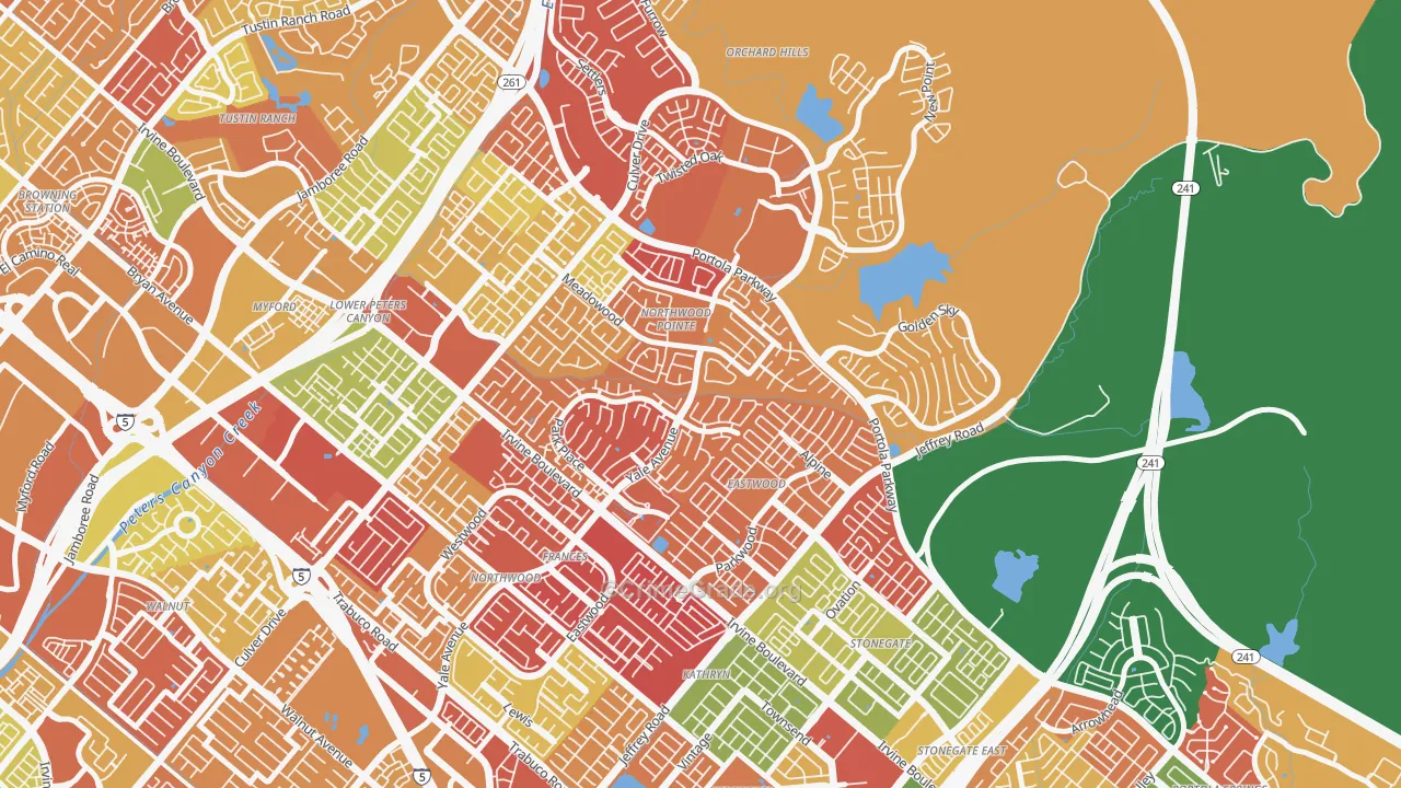 Northwood Point, Irvine, CA Map of Arson Rates