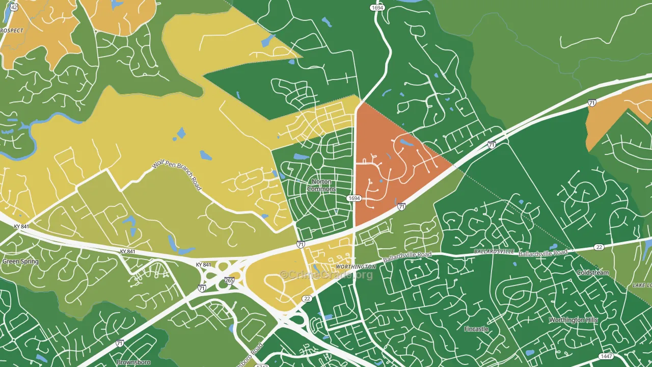 Norton Commons, Prospect, KY Map of Arson Rates
