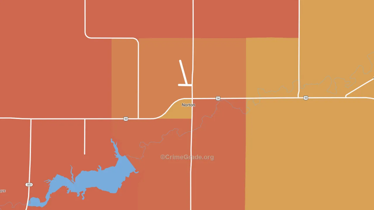 Norton, KS Map of Arson Rates