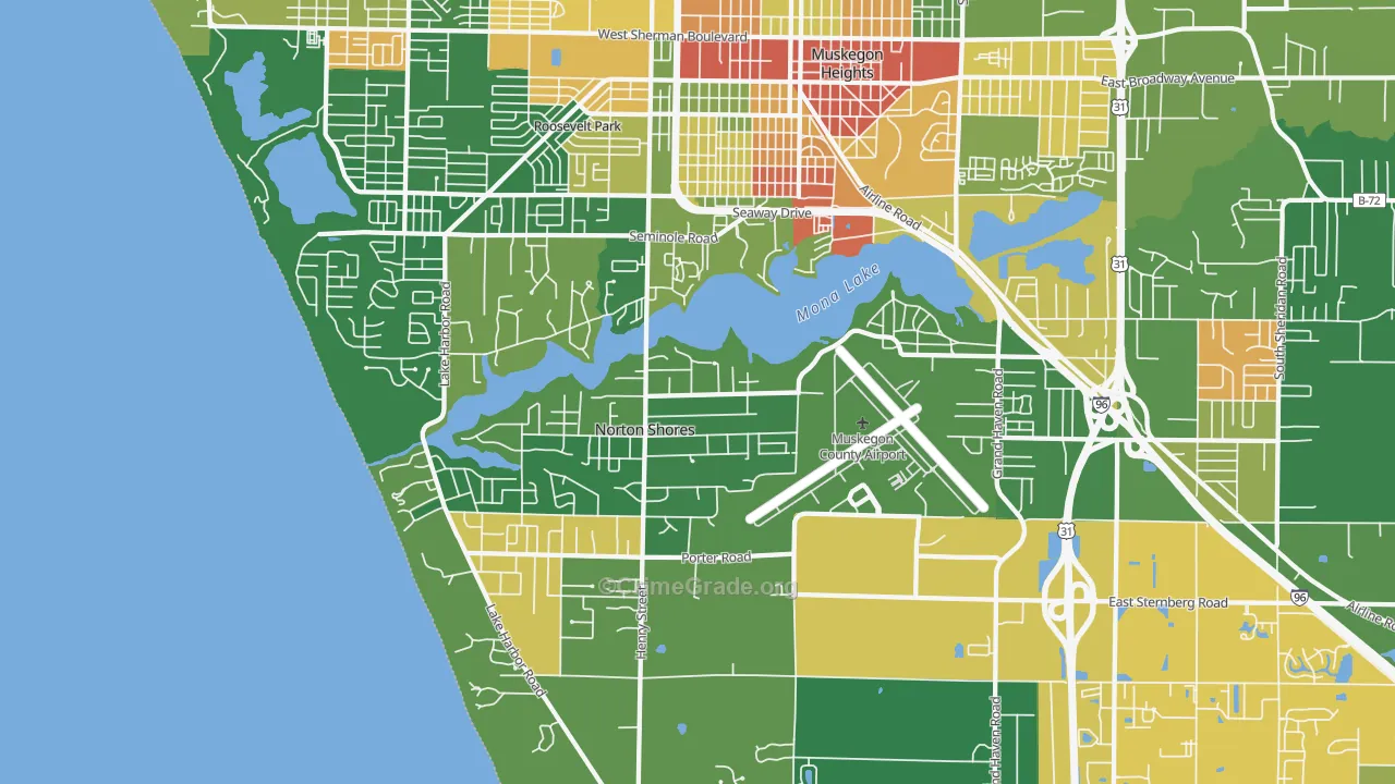 Norton Shores, MI Map of Arson Rates