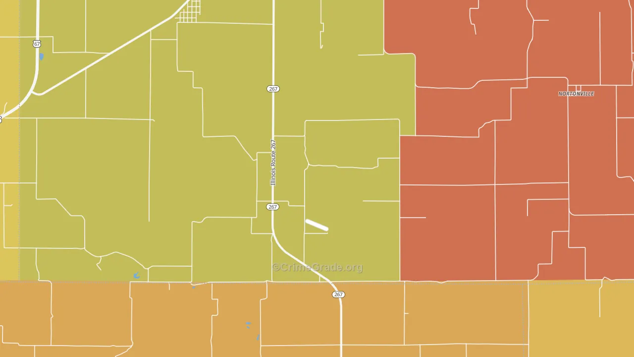 Nortonville, IL Map of Arson Rates