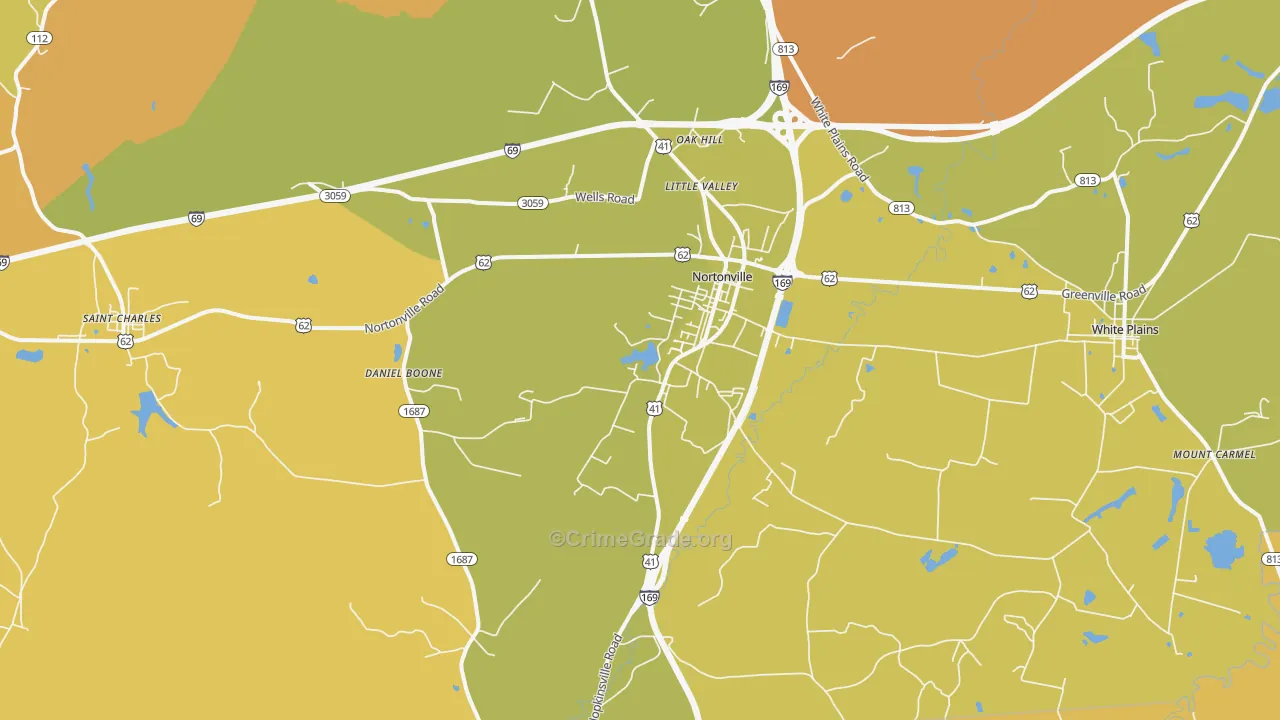Nortonville, KY Map of Arson Rates
