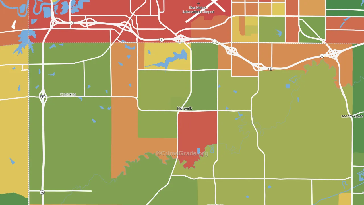 Norwalk, IA Map of Arson Rates
