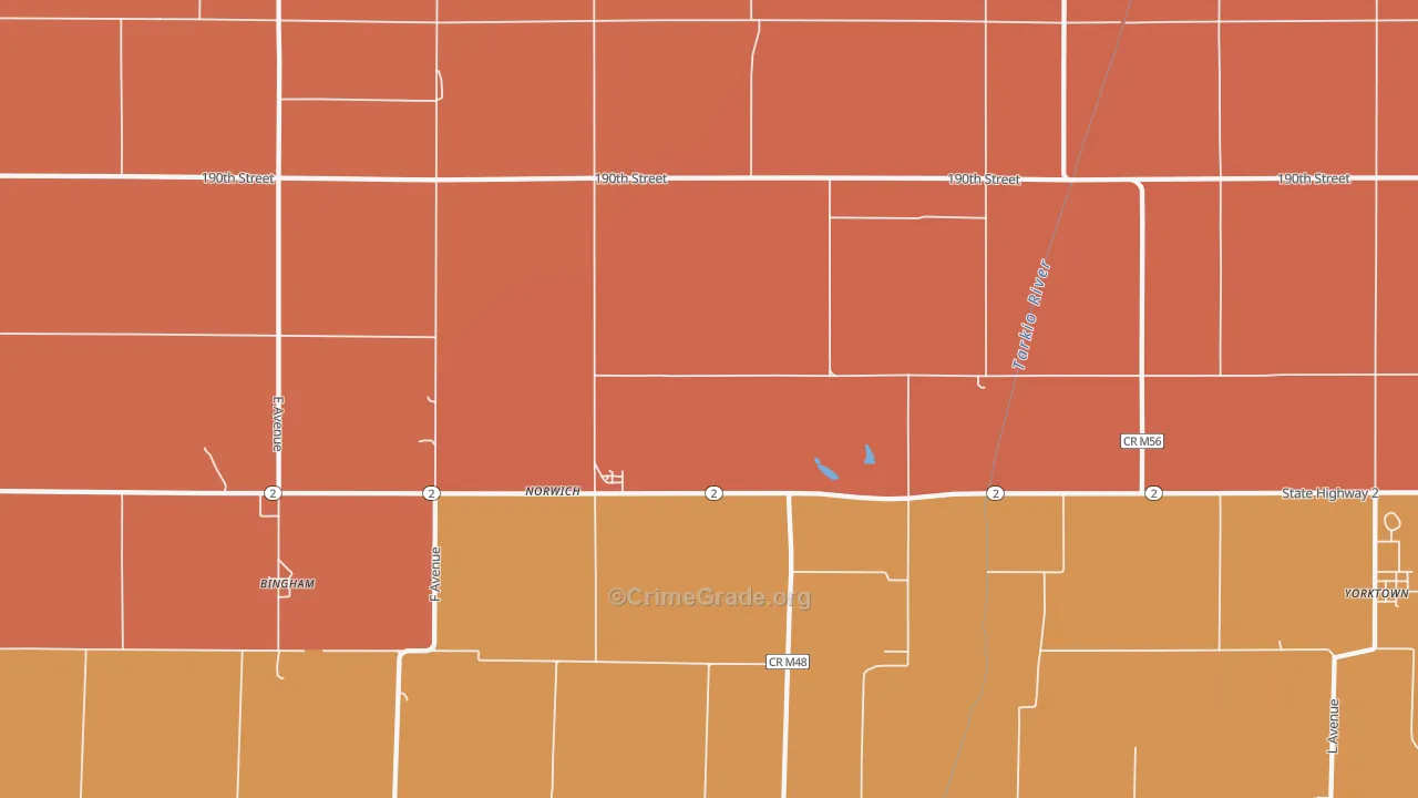 Norwich, IA Map of Arson Rates